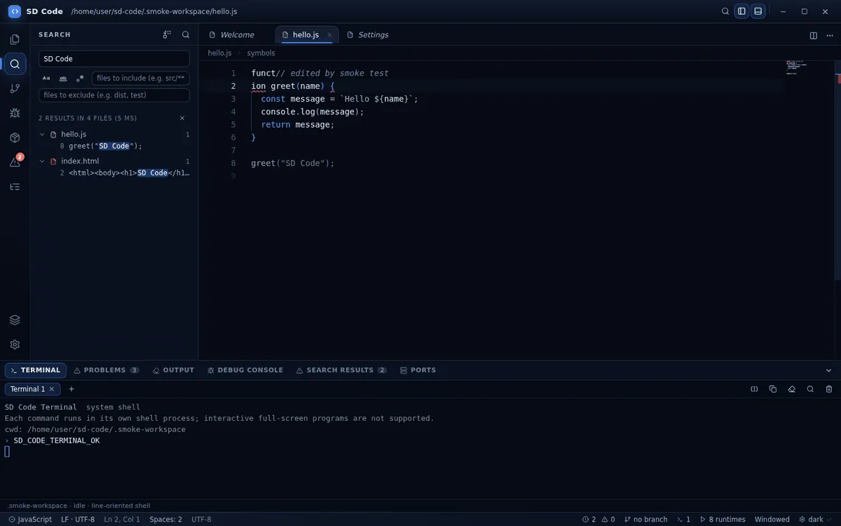 Search, replace and terminal